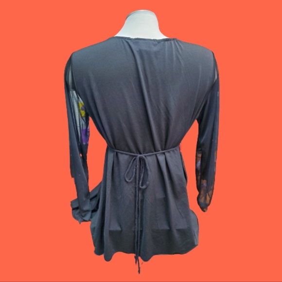 Lacey Front Corset Dare to Wear Mesh Sleeve Bewitched Top - Picture 2 of 5